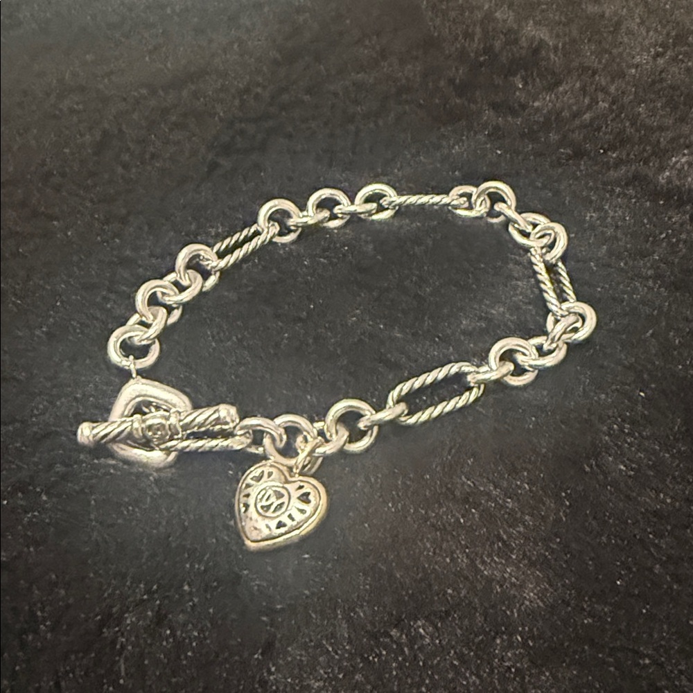 David Yurman Silver and Gold Heart Bracelet